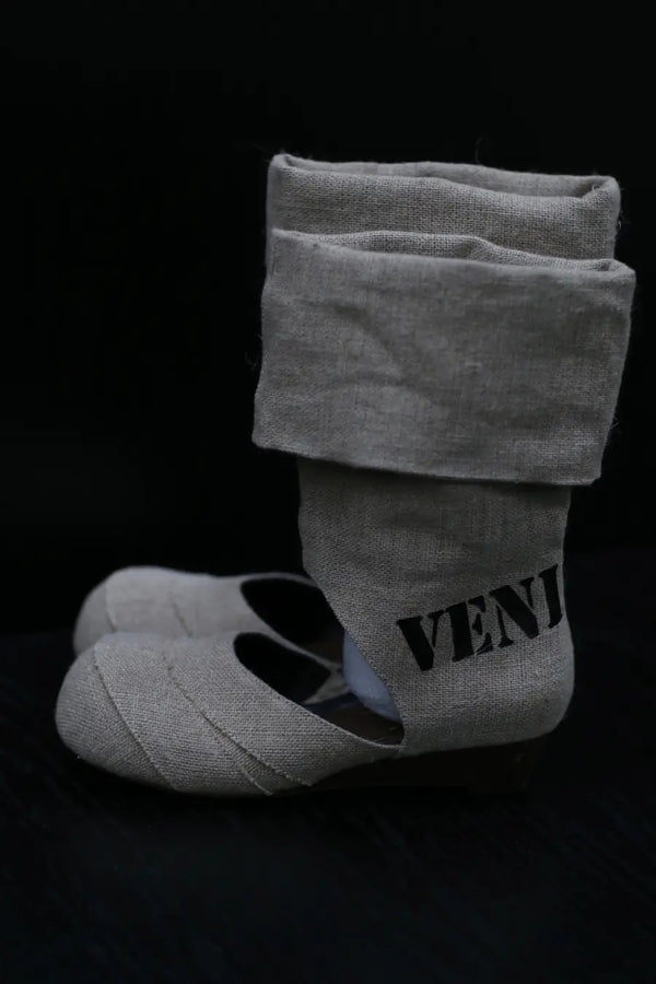 VeniceW Round Toe Linen Sock Boots Series VCW-S-19-YAMA Linen S-19